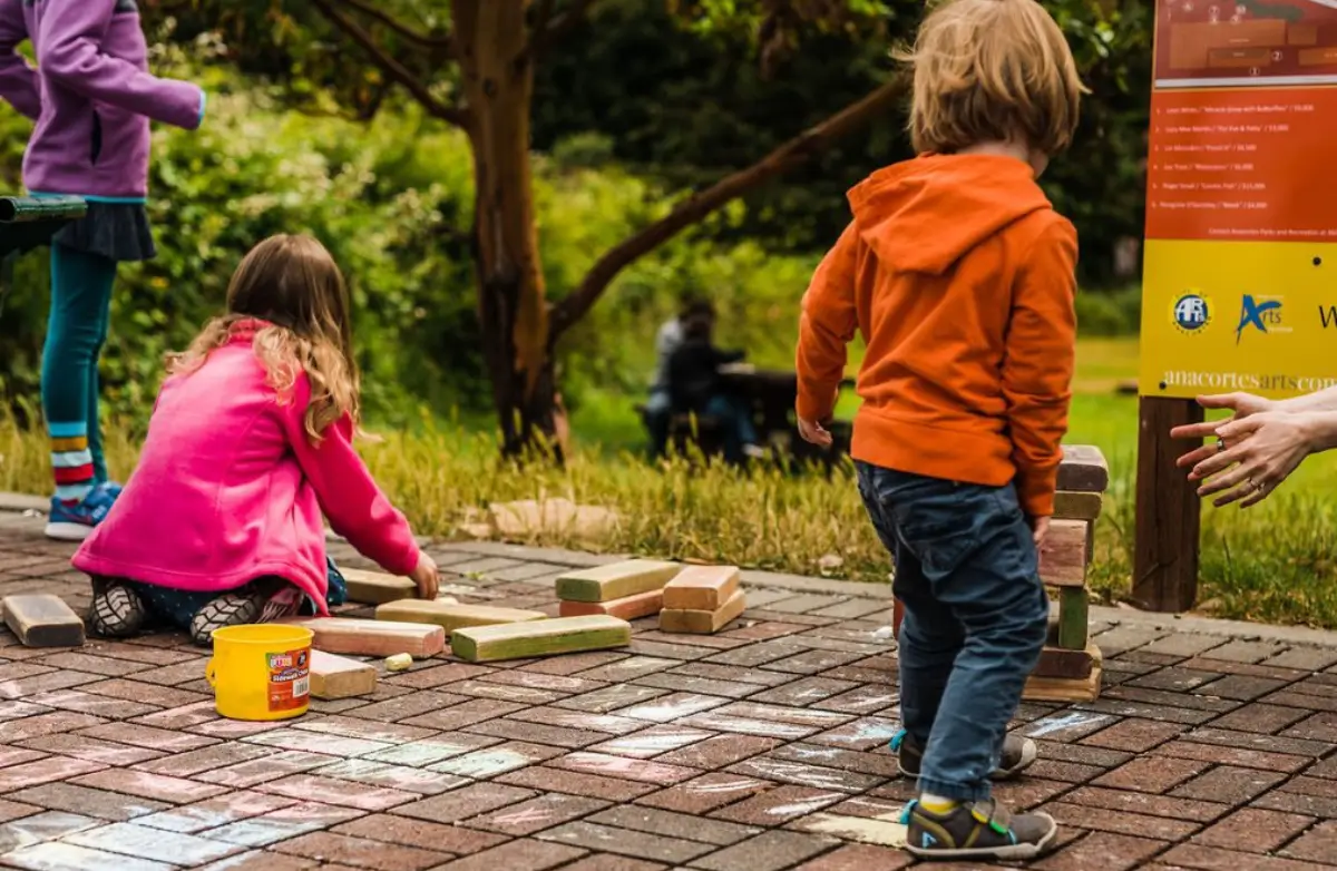 Kids exploring Skagit Valley