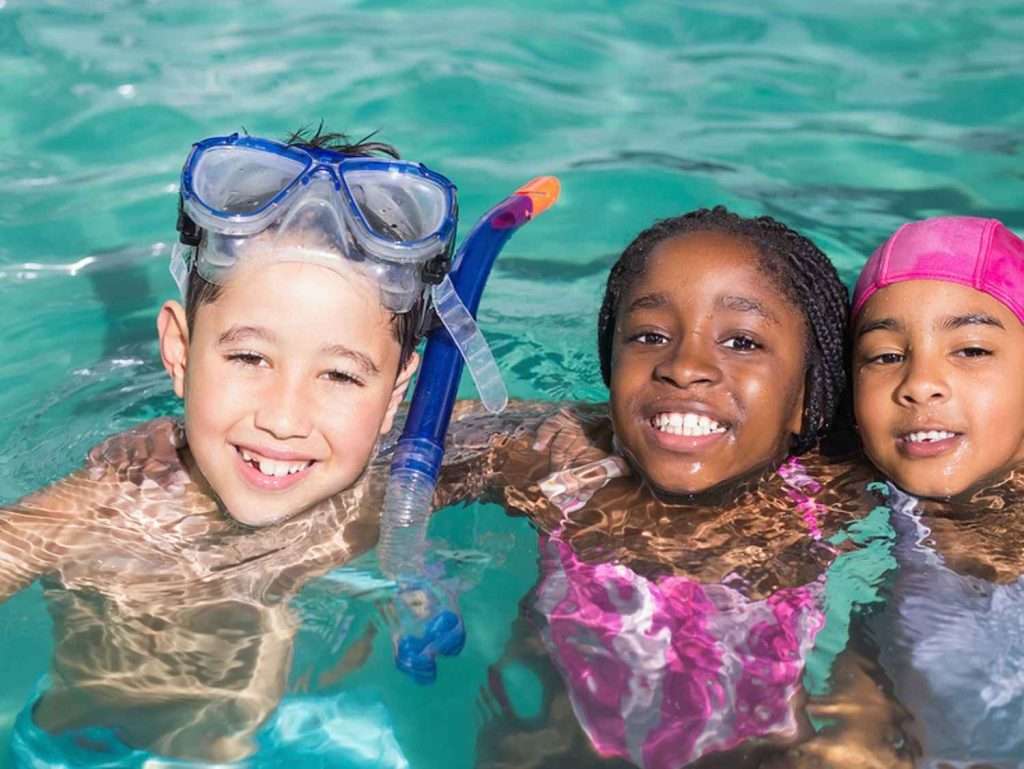 Kids playing in the pool